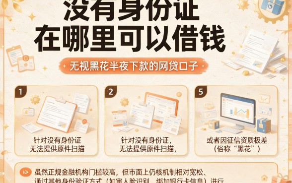 没有身份证在哪里可以借钱,罗列5个无视黑花半夜下款的网贷口子