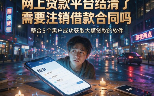 网上贷款平台结清了需要注销借款合同吗,整合5个黑户成功获取大额贷款的软件