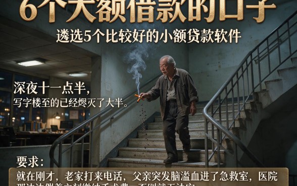 6个大额借款的口子，遴选5个比较好的小额贷款软件