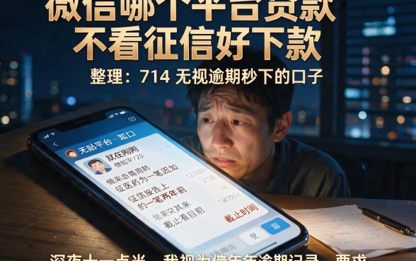 微信哪个平台贷款不看征信好下款,整理五个714无视逾期秒下的口子