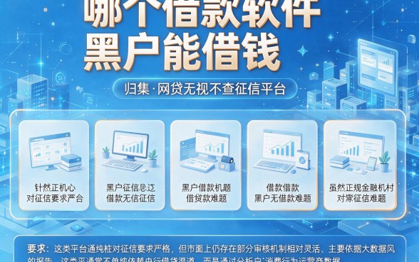 哪个借款软件黑户能借钱,归集五个网贷无视不查征信平台