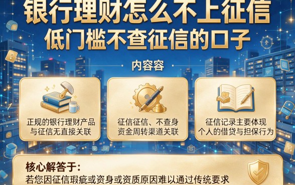 银行理财怎么不上征信，枚举五个低门槛不查征信的口子