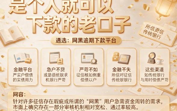 是个人就可以下款的老口子,遴选五个网黑逾期下款平台
