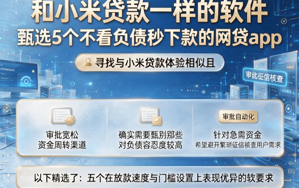 和小米贷款一样的软件,甄选5个不看负债秒下款的网贷app
