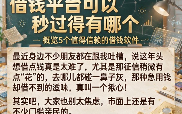 借钱平台可以秒过得有哪个，概览5个值得信赖的借钱软件