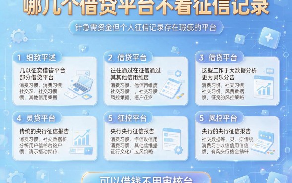 哪几个借贷平台不看征信记录，细致阐述五个可以借钱不用审核的平台