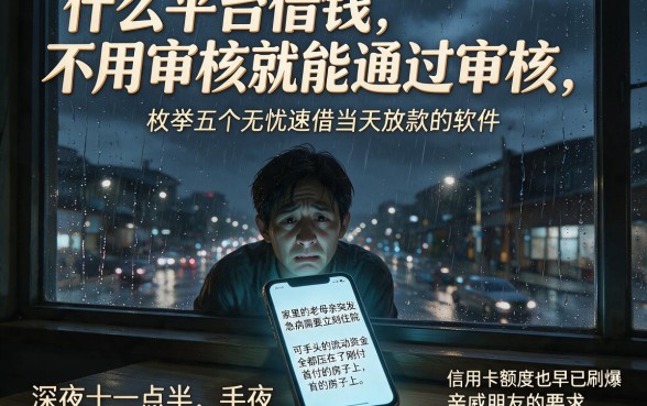 什么平台借钱不用审核就能通过审核，枚举五个无忧速借当天放款的软件