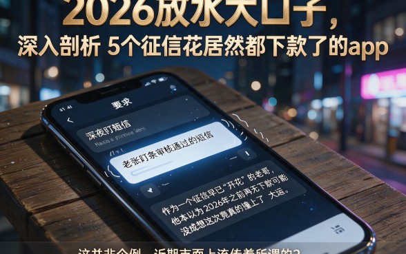 2026放水大口子,深入剖析5个征信花居然都下款了的app