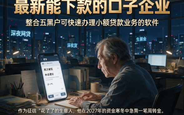 最新能下款的口子企业,整合五个黑户可快速办理小额贷款业务的软件