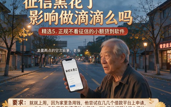 征信黑花了影响做滴滴么吗,精选5个正规不看征信的小额贷款软件