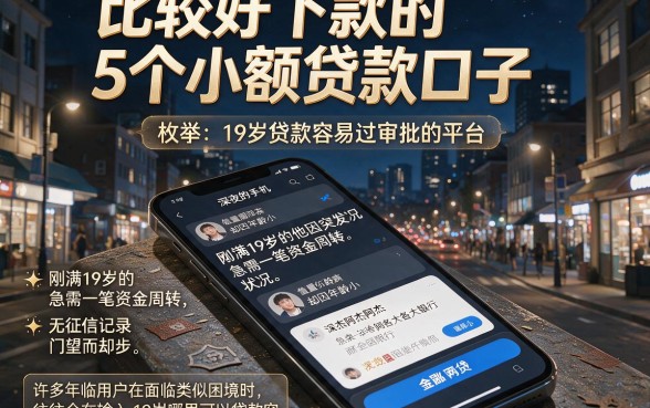 比较好下款的5个小额贷款口子，枚举五个19岁贷款容易过审批的平台
