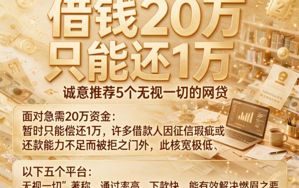 借钱20万,只能还1万,诚意推荐5个无视一切的网贷