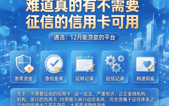 难道真的有不需要征信的信用卡可用，遴选五个12月能贷款的平台