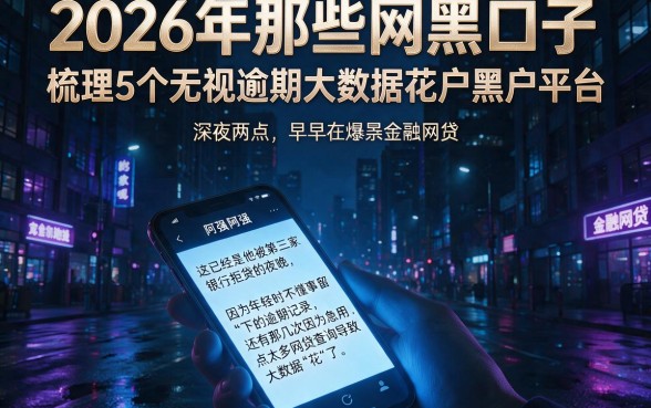 2026年那些网黑口子,梳理5个无视逾期大数据花户黑户平台