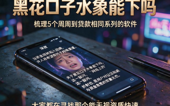 黑花口子水象能下吗,梳理5个周周到贷款相同系列的软件