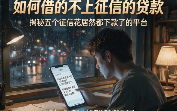如何借的不上征信的贷款,揭秘五个征信花居然都下款了的平台