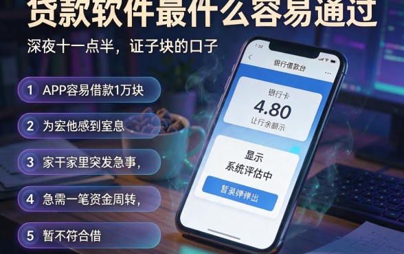 贷款软件最什么容易通过,条列5个APP容易借款1万块的口子