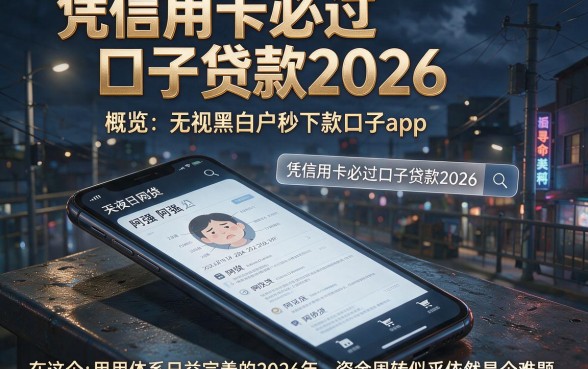 凭信用卡必过口子贷款2026，概览五个无视黑白户秒下款口子app