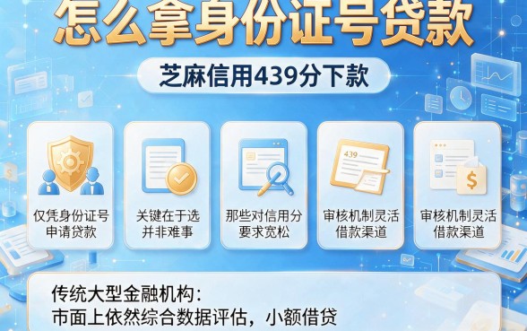 怎么拿身份证号贷款,遴选5个芝麻信用439分下款的软件
