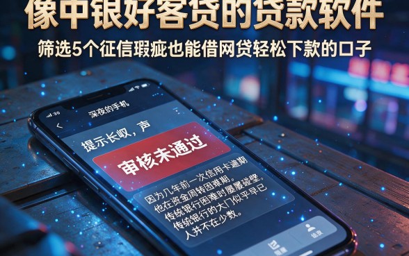 像中银好客贷的贷款软件,筛选5个征信瑕疵也能借网贷轻松下款的口子