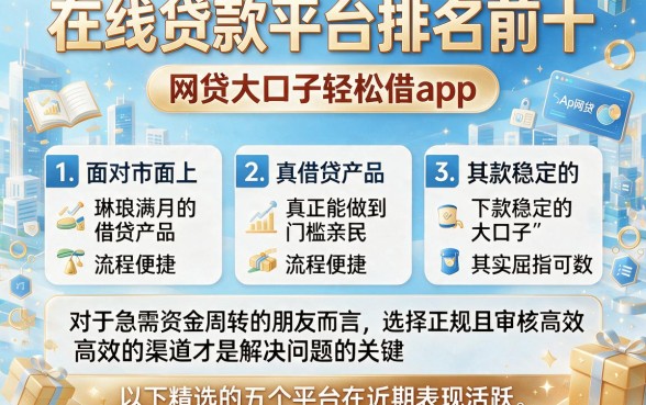 在线贷款平台排名前十，枚举五个网贷大口子轻松借app