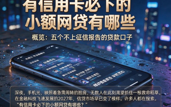 有信用卡必下的小额网贷有哪些,概览五个不上征信报告的贷款口子