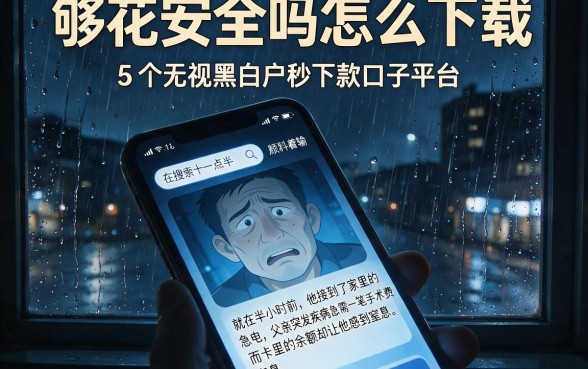 够花安全吗怎么下载,梳理5个无视黑白户秒下款口子平台