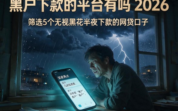 黑户下款的平台有吗 2026,筛选5个无视黑花半夜下款的网贷口子