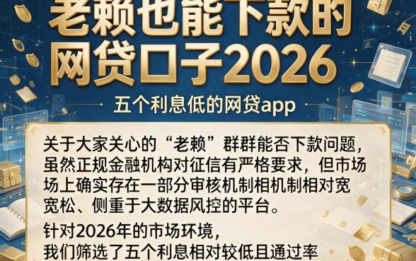 老赖也能下款的网贷口子2026,整理五个利息低的网贷app