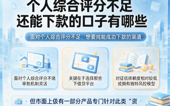 个人综合评分不足还能下款的口子有哪些,规整五个比较靠谱的借钱软件