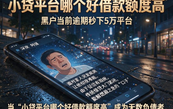 小贷平台哪个好借款额度高，整合五个黑户当前逾期秒下5万平台