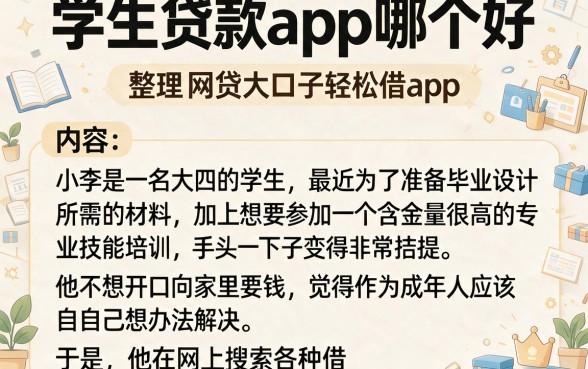 学生贷款app哪个好,整理五个网贷大口子轻松借app