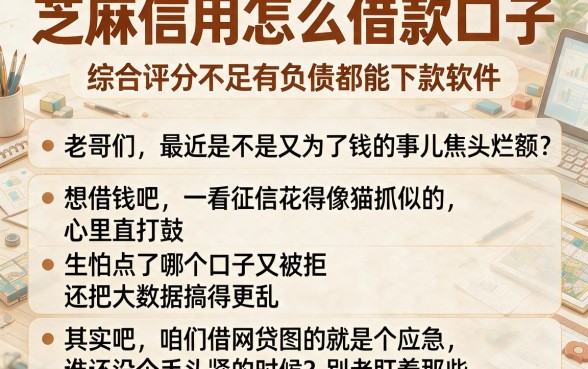 芝麻信用怎么借款口子,详尽说明五个综合评分不足有负债都能下款软件