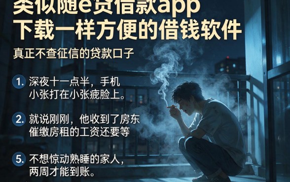 类似随e贷借款app下载一样方便的借钱软件,条列5个真正不查征信的贷款口子