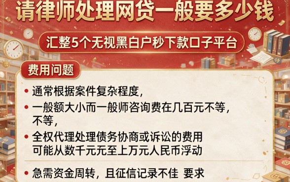 请律师处理网贷一般要多少钱，汇整5个无视黑白户秒下款口子平台