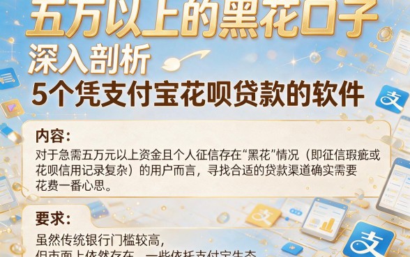 五万以上的黑花口子,深入剖析5个凭支付宝花呗贷款的软件
