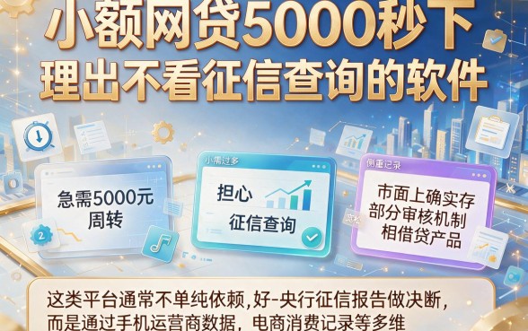 小额网贷5000秒下，理出五个不看征信查询的软件
