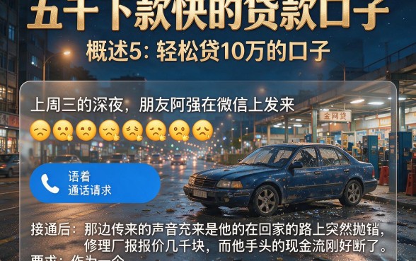五千下款快的贷款口子,概括5个轻松贷10万的口子