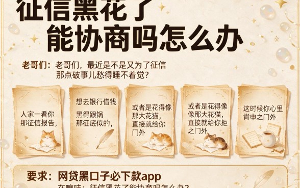 征信黑花了能协商吗怎么办,陈列五个网贷黑口子必下款app