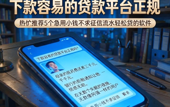 下款容易的贷款平台正规,热忱推荐5个急用小钱不求征信流水轻松贷的软件