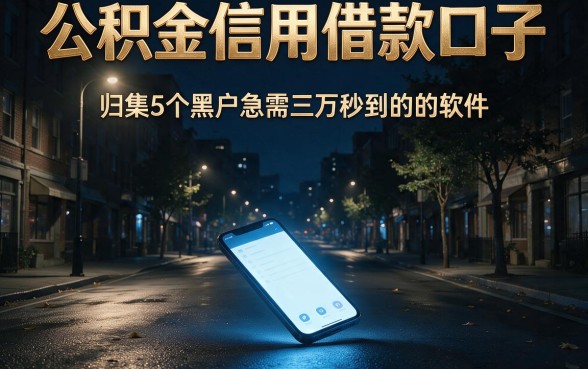 公积金信用借款口子,归集5个黑户急需三万秒到的的软件