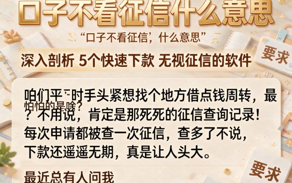 口子不看征信什么意思,深入剖析5个快速下款无视征信的软件