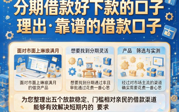 分期借款好下款的口子,理出五个靠谱的借款口子