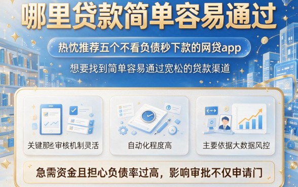 哪里贷款简单容易通过,热忱推荐五个不看负债秒下款的网贷app