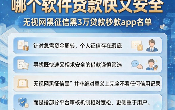 哪个软件贷款快又安全,详细阐述五个无视网黑征信黑3万贷款秒款app名单