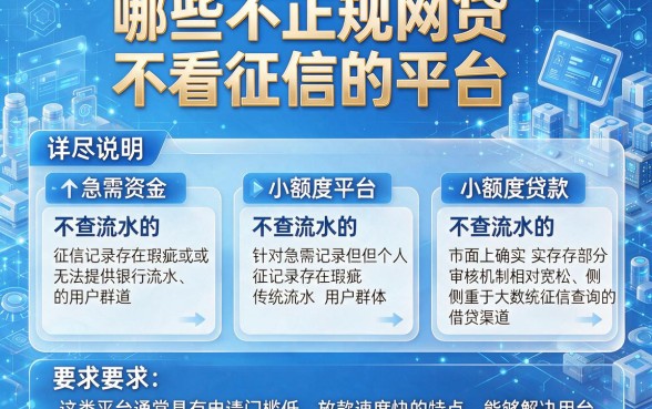 哪些不正规网贷不看征信的平台，详尽说明五个不查流水的小额度贷款平台
