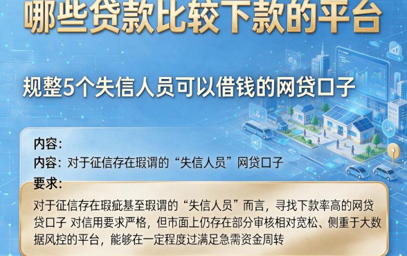 哪些贷款比较下款的平台，规整5个失信人员可以借钱的网贷口子