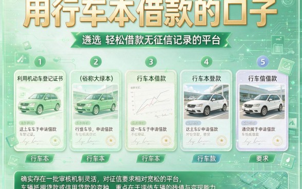 用行车本借款的口子,遴选五个轻松借款无征信记录的平台