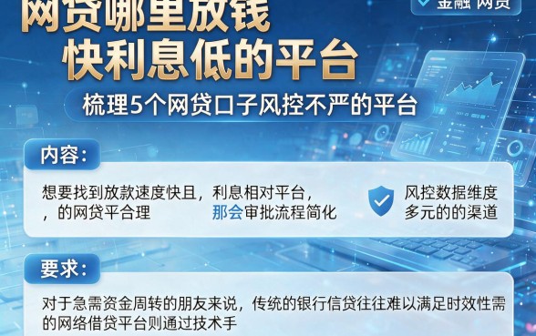 网贷哪里放钱快利息低的平台，梳理5个网贷口子风控不严的平台