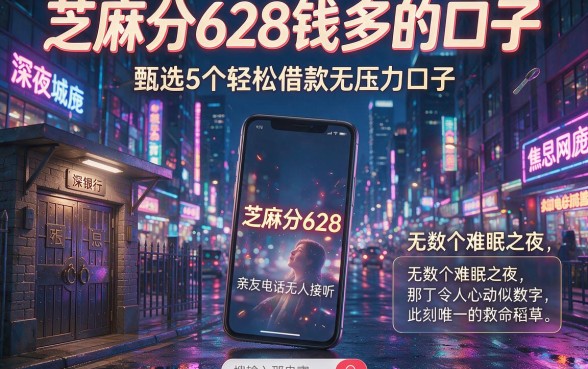 芝麻分628钱多的口子,甄选5个轻松借款无压力口子